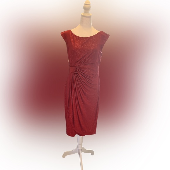 Red sparkly CONNECTED dress size 10 - Picture 2 of 5